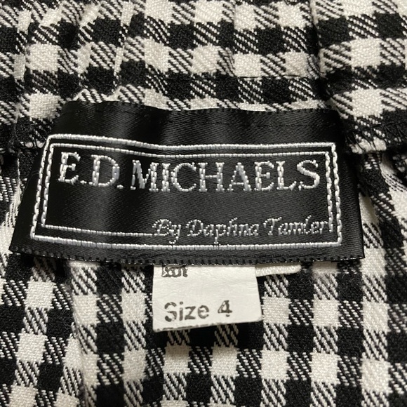 Vintage Black & White Peter Pan Collar Jacket & Knee-Length Skirt Set Sz4 - Picture 12 of 14